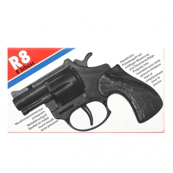 R 8 12cm, Box 8Schuss Pistolen J.G. Schrödel Karnevalartikel Marken & Produkte www