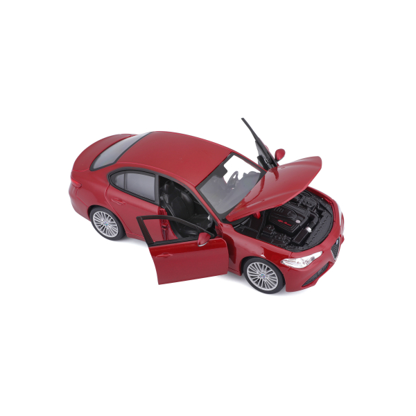 18-21080R Bauer Spielwaren Bburago Alfa Romeo Giulia 1:24 Voiture Miniature à l'échelle 19 cm Rouge Mat 