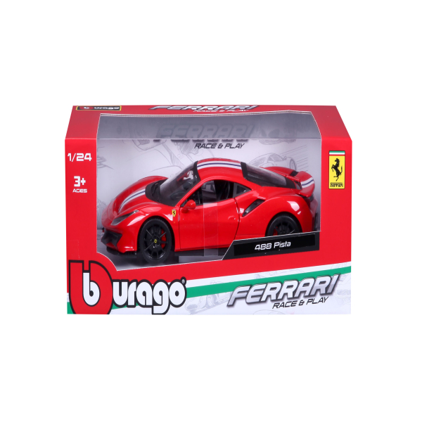 Modellino Ferrari 488 Pista Bburago 1:24 - Blu, Porte Mobili, Collezione Race & Play - Foto 2