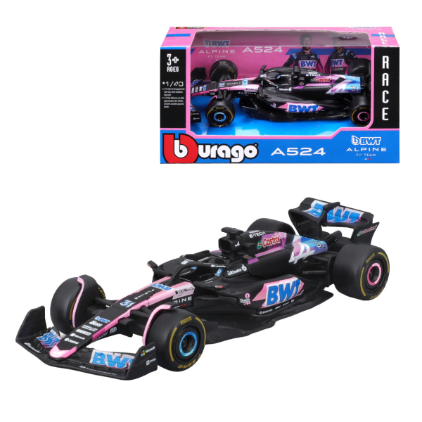 Bburago - Alpine A524 F1 Japanese 2024#Ocon - Voiture Miniature De